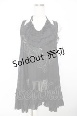 GRAMM / プリント入レイヤード風ワンピース  黒 Y-25-11-22-120-HN-OP-SZ-ZY