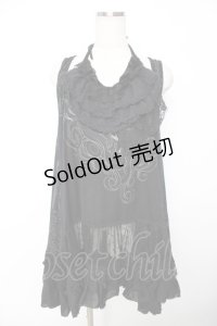 GRAMM / プリント入レイヤード風ワンピース  黒 Y-25-11-22-120-HN-OP-SZ-ZY