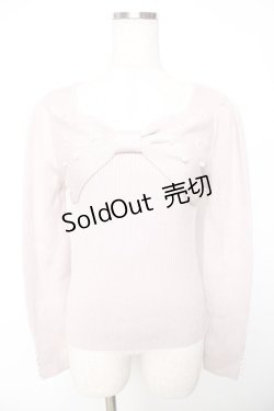 画像1: evelyn / リボン付きニット  ピンク Y-25-11-22-123-LO-TO-SZ-ZY