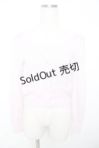 Emily Temple cute / ラメ混オーガンジーリボンカーディガン  ピンク Y-25-11-22-129-ET-TO-SZ-ZY