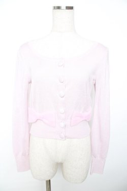 画像1: Emily Temple cute / ラメ混オーガンジーリボンカーディガン  ピンク Y-25-11-22-129-ET-TO-SZ-ZY