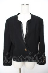 KANEKO ISAO / フリル付きジャケット  黒 Y-25-11-22-130-EL-JA-SZ-ZY