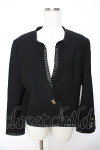 KANEKO ISAO / フリル付きジャケット  黒 Y-25-11-22-130-EL-JA-SZ-ZY