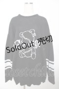 Amilige / ベアプリントニット  黒 Y-25-11-22-132-PU-TO-SZ-ZY