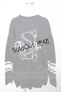 Amilige / ベアプリントニット  黒 Y-25-11-22-132-PU-TO-SZ-ZY