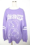 Amilige / ベアプリントニット  パープル Y-25-11-22-133-PU-TO-SZ-ZY