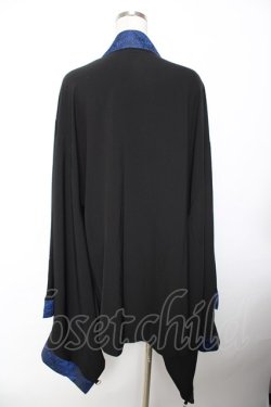 画像2: rezen / タッセル付きジャガード切替羽織  黒 Y-25-11-22-134-LO-TO-SZ-ZY