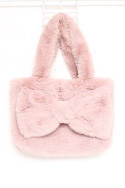 画像1: Leur Getter / リボンファーハンドバック  ピンク Y-25-11-22-021-LU-BG-SZ-ZY