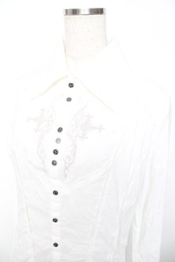 画像3: Ozz Croce / 刺繍入り燕尾ブラウス  白 Y-25-11-22-136-OO-BL-SZ-ZY