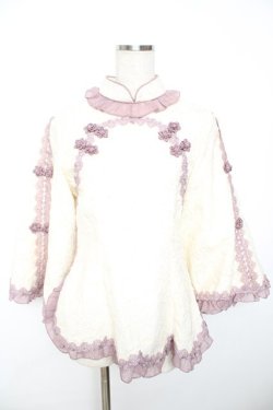 画像1: Hinana Queena / 菫の秘め事 チャイナ風姫袖トップス  オフ Y-25-11-22-137-LO-TO-SZ-ZY