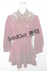 axes femme / 襟付きビスチェブラウス M ワイン Y-25-11-22-142-AX-BL-SZ-ZY