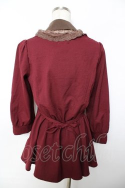 画像2: axes femme / 襟付きビスチェブラウス M ワイン Y-25-11-22-142-AX-BL-SZ-ZY