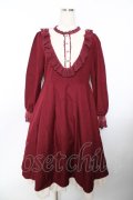axes femme / ブローチ付ブロッキングワンピース M ワイン Y-25-11-22-143-AX-OP-SZ-ZY