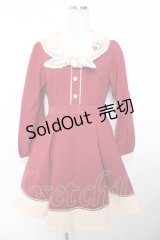 axes femme / 刺繍入りセーラーワンピース M ワイン Y-25-11-22-144-AX-OP-SZ-ZY