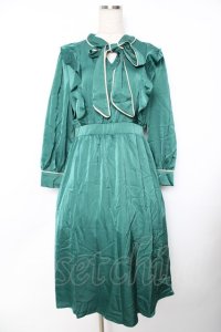 axes femme / 配色パイピングボウタイワンピース F グリーン Y-25-11-22-147-AX-OP-SZ-ZI