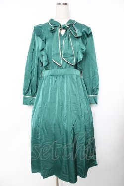 画像1: axes femme / 配色パイピングボウタイワンピース F グリーン Y-25-11-22-147-AX-OP-SZ-ZY