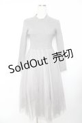 axes femme / チュールドッキングニットワンピース M グレー Y-25-11-22-149-AX-OP-SZ-ZY