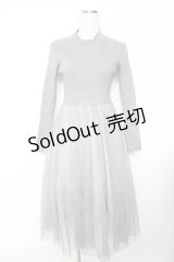 axes femme / チュールドッキングニットワンピース M グレー Y-25-11-22-149-AX-OP-SZ-ZY