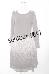 axes femme / レースドッキングワンピース M 茶 Y-25-11-22-150-AX-OP-SZ-ZY