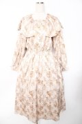 axes femme Nostalgic / ヴィンテージダマスク柄ワンピース F ベージュ Y-25-11-22-151-LO-OP-SZ-ZY