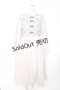 axes femme / チャイナ釦薔薇柄切替ワンピース F ベージュ Y-25-11-22-155-AX-OP-SZ-ZY