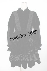 axes femme kawaii / ベルベットドールワンピース M 黒 Y-25-11-22-159-AX-OP-SZ-ZI