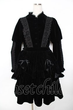 画像1: axes femme kawaii / ベルベットドールワンピース M 黒 Y-25-11-22-159-AX-OP-SZ-ZY