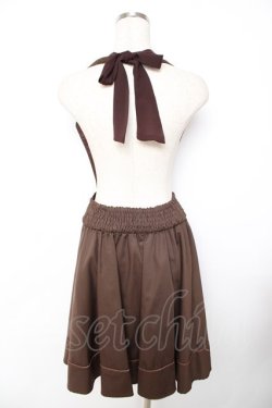 画像2: axes femme / ホルターサス付きフレアスカート M 茶 Y-25-11-22-162-AX-SK-SZ-ZY
