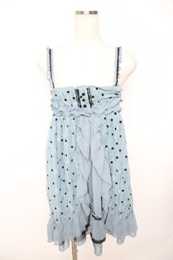 画像1: axes femme / ドットレースチュニック M サックス Y-25-11-22-166-AX-OP-SZ-ZY