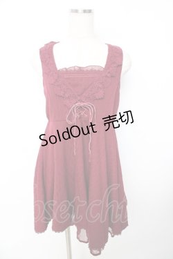 画像1: axes femme / ウエストレースアップワンピース M ワイン Y-25-11-22-168-AX-OP-SZ-ZI