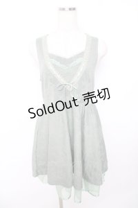 axes femme / バラ柄ふくれジャガードチュニ M グリーン Y-25-11-22-169-AX-TO-SZ-ZY