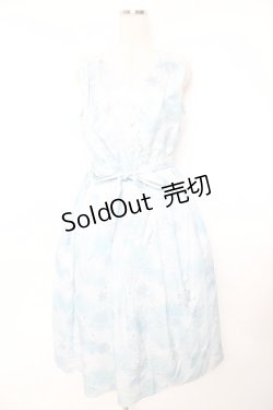 画像1: axes femme / トゥインクルスノー柄ワンピース F サックス Y-25-11-22-172-AX-OP-SZ-ZY