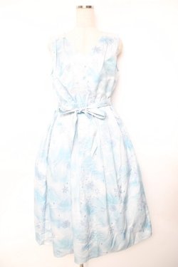 画像2: axes femme / トゥインクルスノー柄ワンピース F サックス Y-25-11-22-172-AX-OP-SZ-ZY