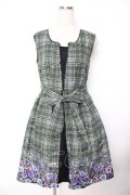 axes femme / チェック×花柄ワンピース M グリーン Y-25-11-22-173-AX-OP-SZ-ZY