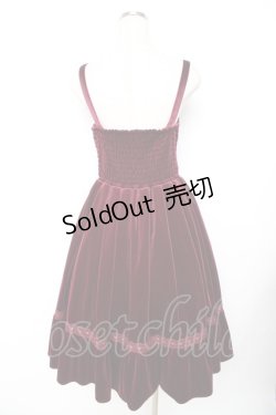 画像2: axes femme kawaii / ベロアジャンパースカート  ワイン Y-25-11-22-178-AX-OP-SZ-ZY