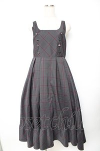 axes femme / W釦フィッシュテールジャンパースカート M グレー Y-25-11-22-182-AX-OP-SZ-ZI