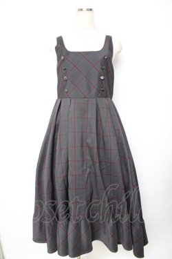 画像1: axes femme / W釦フィッシュテールジャンパースカート M グレー Y-25-11-22-182-AX-OP-SZ-ZY