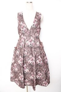 axes femme / クラシックローズ柄ジャンスカ F 茶 Y-25-11-22-184-AX-OP-SZ-ZI