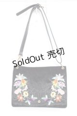 axes femme / ベロア刺繍ショルダー  黒 Y-25-11-22-025-AX-BG-SZ-ZY