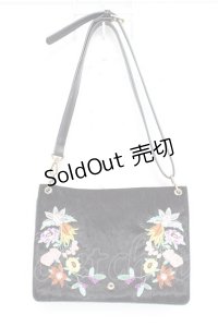 axes femme / ベロア刺繍ショルダー  黒 Y-25-11-22-025-AX-BG-SZ-ZY