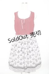 axes femme / シャンデリア柄切替ワンピース M ワイン Y-25-11-22-185-AX-OP-SZ-ZY