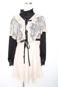 Bubbles / レース切替ワンピース  黒 Y-25-11-22-188-CA-OP-SZ-ZY