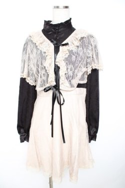 画像1: Bubbles / レース切替ワンピース  黒 Y-25-11-22-188-CA-OP-SZ-ZY