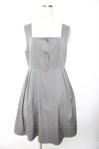 Fi.n.t / スクエアネックエンブレム釦ジャンパースカート  グレー Y-25-11-22-190-CA-OP-SZ-ZY