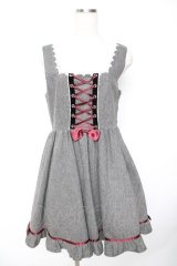 Amavel / 編み上げデザインジャンスカ  グレー Y-25-11-22-191-CA-OP-SZ-ZY