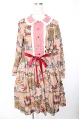 Jane Marple / Glass AliceのWカラーワンピース  ピンク Y-25-11-22-197-JM-OP-SZ-ZY