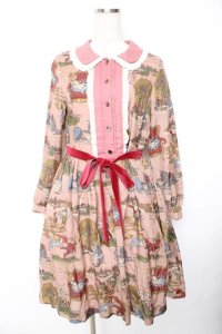 Jane Marple / Glass AliceのWカラーワンピース  ピンク Y-25-11-22-197-JM-OP-SZ-ZY