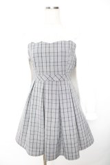 evelyn / チェックビジューワンピース  グレー Y-25-11-22-201-LO-OP-SZ-ZY