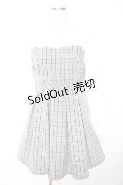 画像1: evelyn / チェックビジューワンピース  グレー Y-25-11-22-201-LO-OP-SZ-ZY