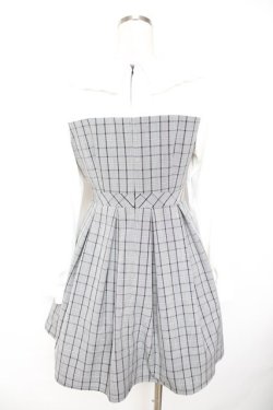 画像2: evelyn / チェックビジューワンピース  グレー Y-25-11-22-201-LO-OP-SZ-ZY